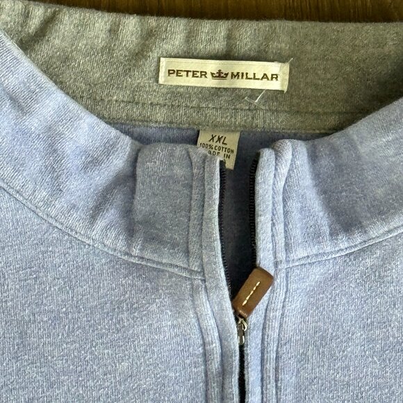 Peter Millar Quarter Zip Sweater Mens XXL Light Blue Golf Pullover - Picture 2 of 6